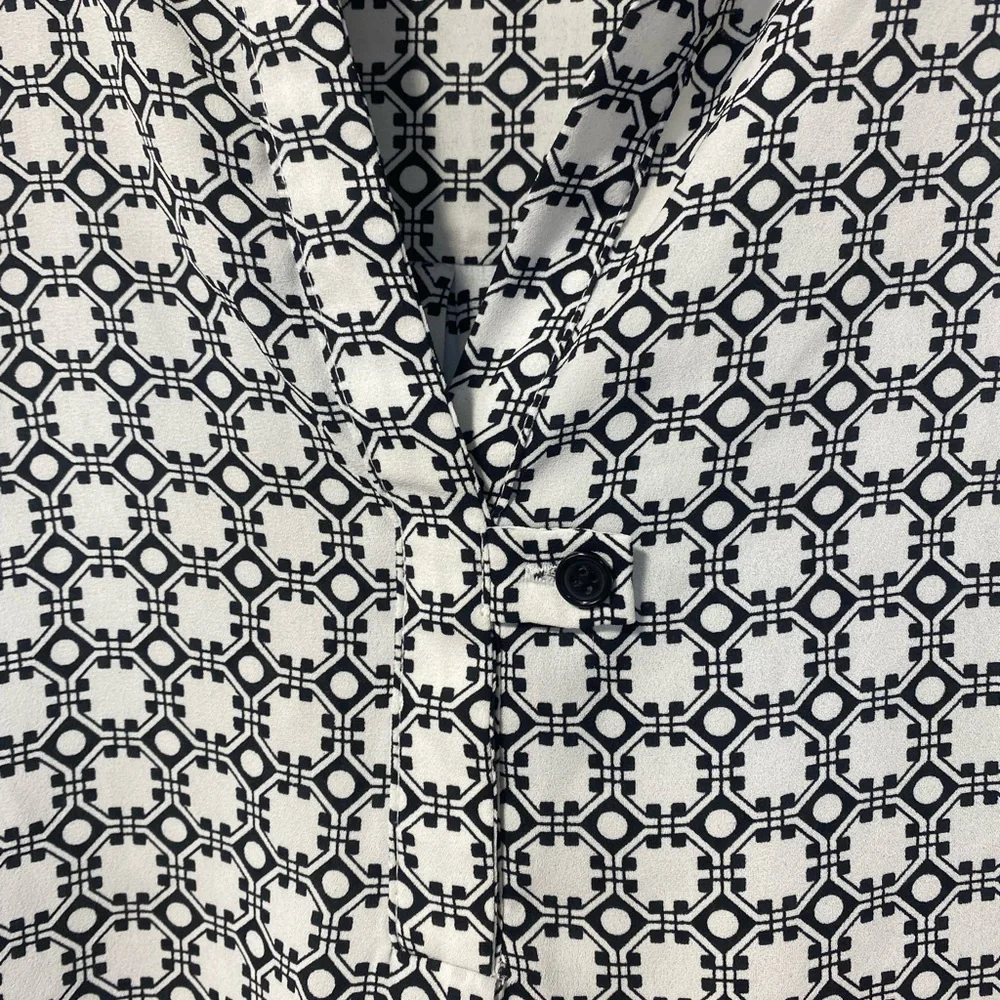 Pleione high low xs black and white blouse - Picture 4 of 9